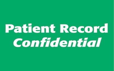 Medical Arts Press® Patient Record Labels, Patient Record Confidential, Green, 4x2-1/2, 100 Labels