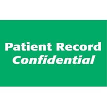 Medical Arts Press® Patient Record Labels, Patient Record Confidential, Green, 4x2-1/2, 100 Labels