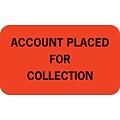 Collection & Notice Collection Labels, ..Placed for Collection, Fl Red, 7/8x1-1/2, 500 Labels