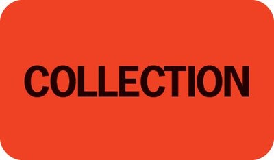 Collection & Notice Collection Medical Labels, Fluorescent Red, 7/8x1-1/2, 500 Labels