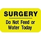 Medical Arts Press® Diet and Medical Alert Labels, Surgery - Do Not Feed or Water, Fl Chartreuse, 7/8x1-1/2", 500 Labels
