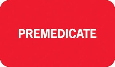 Medical Arts Press® Chart Alert Medical Labels, Premedicate, Red, 7/8x1-1/2, 500 Labels