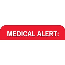 Chart Alert Medical Labels, Medical Alert, Red and White, 7/8x1-1/2, 500 Labels