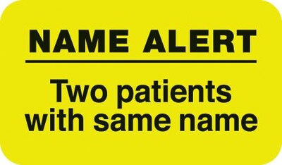 Medical Arts Press® Chart Alert Medical Labels, Name Alert, Fluorescent Chartreuse, 7/8x1-1/2, 500 Labels