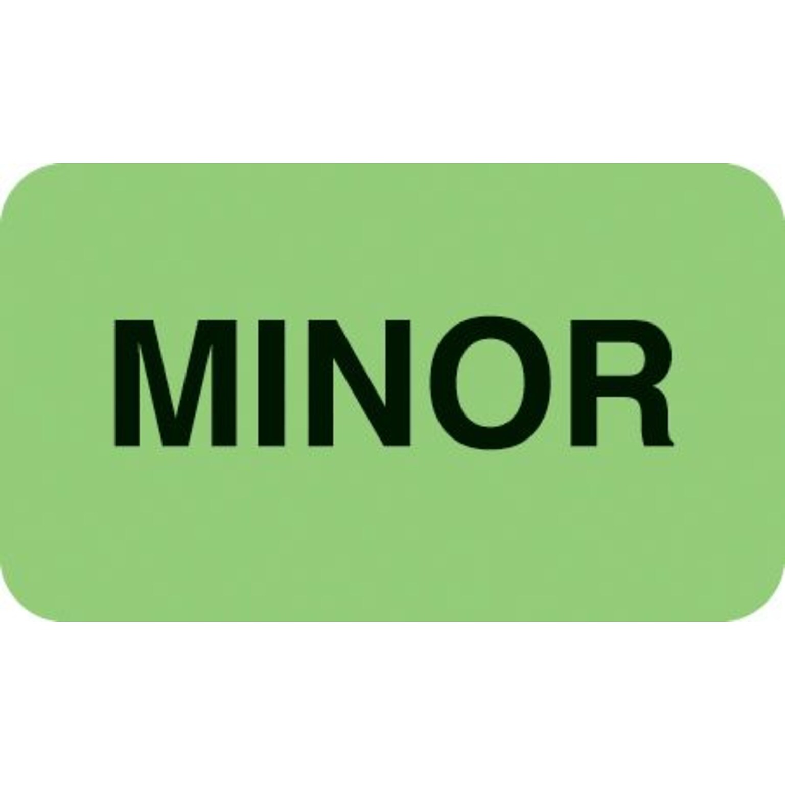 Chart Alert Medical Labels, Minor, Fluorescent Green, 7/8x1-1/2, 500 Labels