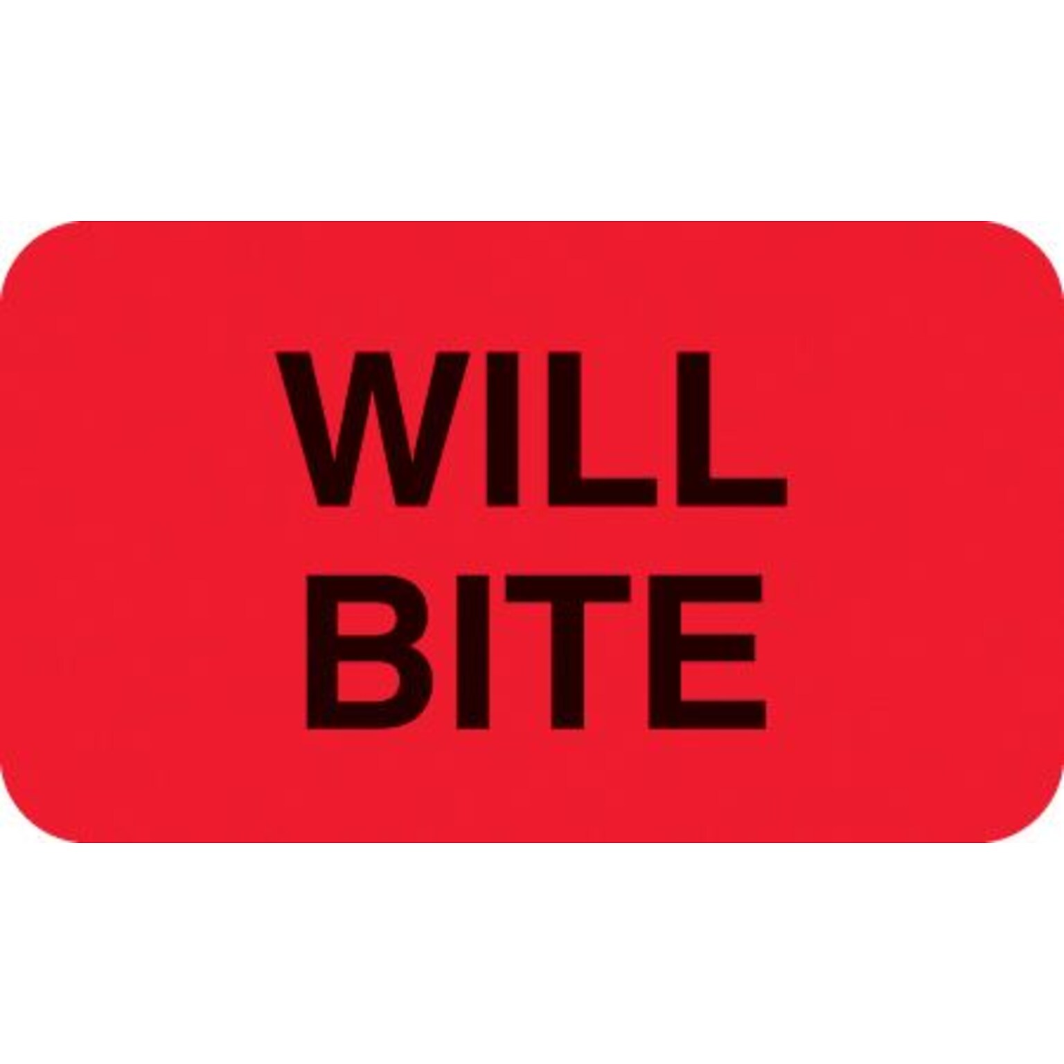 Behavior and Instruction Medical Labels, Will Bite, 7/8x1-1/2, 500 Labels