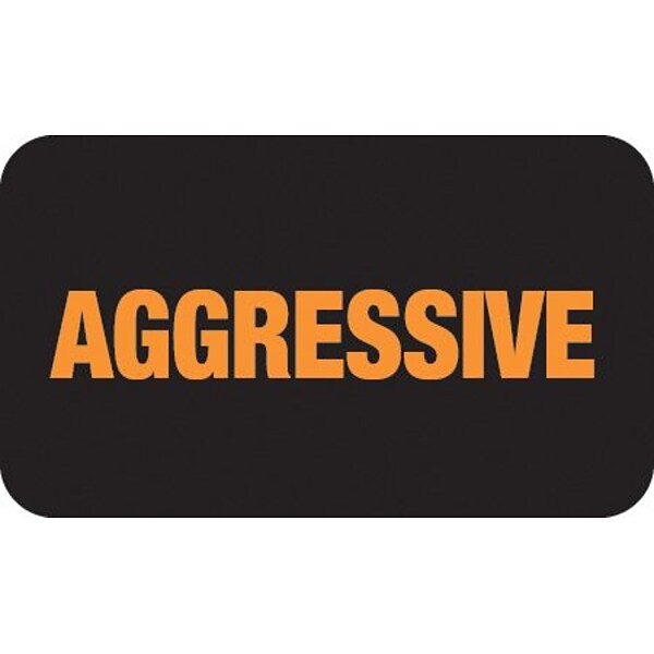 Medical Arts Press® Behavior and Instruction Medical Labels, Aggressive, Black, 7/8x1-1/2, 500 Labels