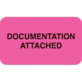 Medical Arts Press® Insurance Carrier Collection Labels, Documentation Attached, Fl Pink, 7/8x1-1/2