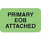 Medical Arts Press® Insurance Carrier Collection Labels, Primary EOB Attached, Fl Green, 7/8x1-1/2", 250 Labels