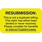 Medical Arts Press® Insurance Carrier Collection Labels, Resubmission, Fl Chartreuse, 7/8x1-1/2", 500 Labels