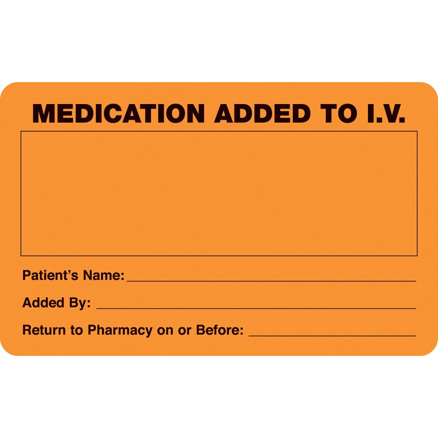 Medical Arts Press® IV/Medication Labels, Medication Added to I.V