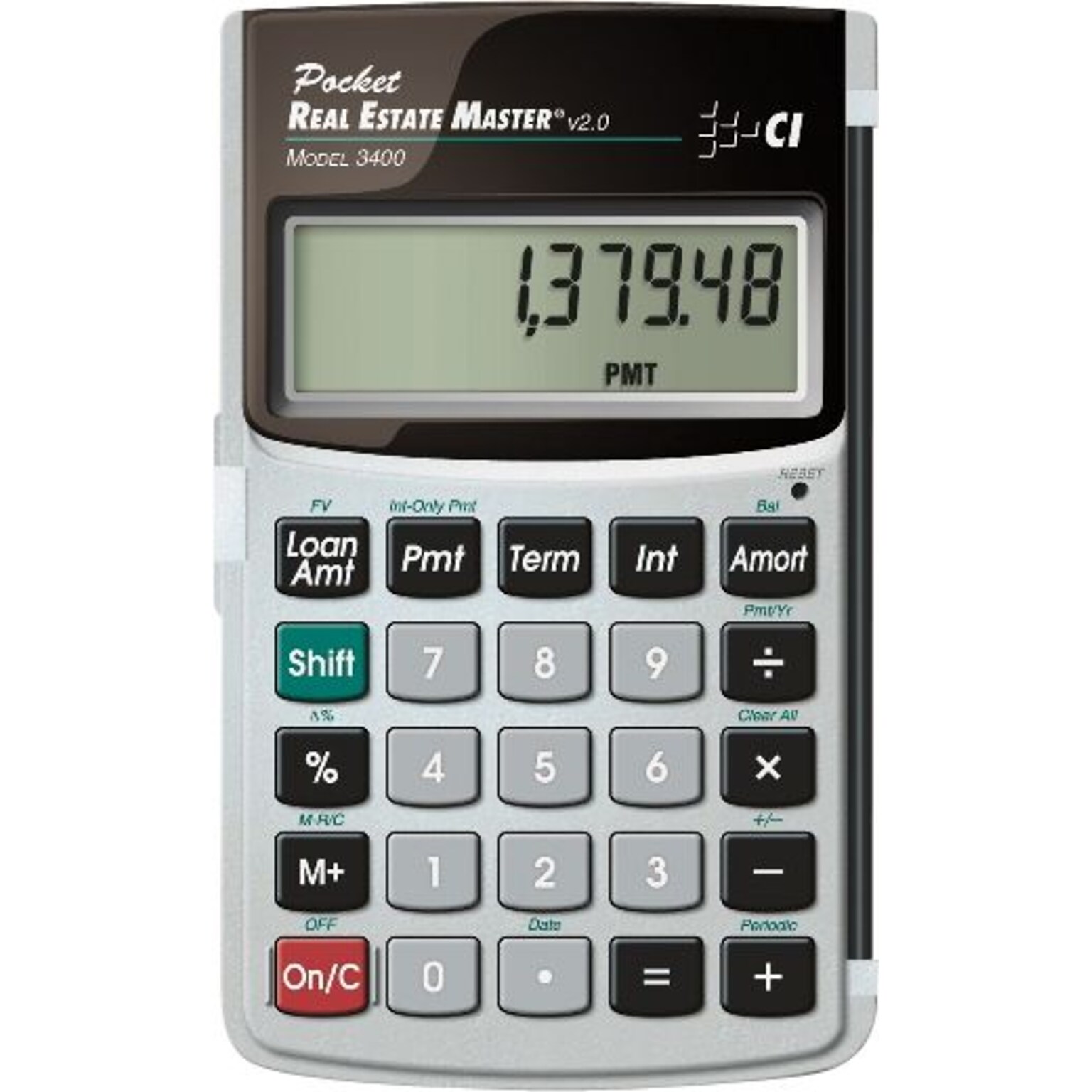 Calculated Industries 3400 (3400) Real Estate & Mortgage Financial Calculator, Silver and Black