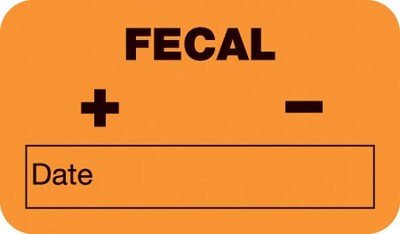 Medical Arts Press® Medical Laboratory Labels, Fecal, Orange, 7/8x1-1/2, 500 Labels