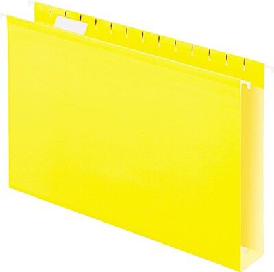 Pendaflex Reinforced Recycled Hanging File Folder, 2 Expansion, 5-Tab Tab, Legal Size, Yellow, 25/Box (PFX 04153X2 YEL)