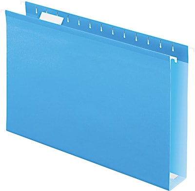 Pendaflex Reinforced 2 Extra Capacity Hanging Folders, Legal, Blue, 25/Box