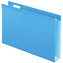 Pendaflex Reinforced 2 Extra Capacity Hanging Folders, Legal, Blue, 25/Box