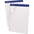 Ampad Double Sheet Pad, Narrow/Margin Ruled Pad, 8-1/2 x 11-3/4, White, 100 Sheets