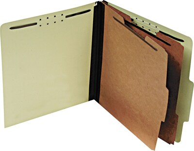 Pendaflex Recycled Pressboard Classification Folder, 2-Dividers, 2 Expansion, Letter Size, Apple Green, 10/Pack (PFX 1257G)