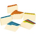 Oxford Laminated Index Card Guides, Monthly, 1/3 Tab, Manila, 3 x 5, 12/Set
