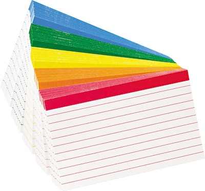 Oxford Color Coded 3 x 5 Index Cards, Lined, Assorted Colors, 100/Pack (4753)