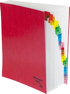 Pendaflex Pressguard Indexed Desk File, Numerical Index, Red (11014)
