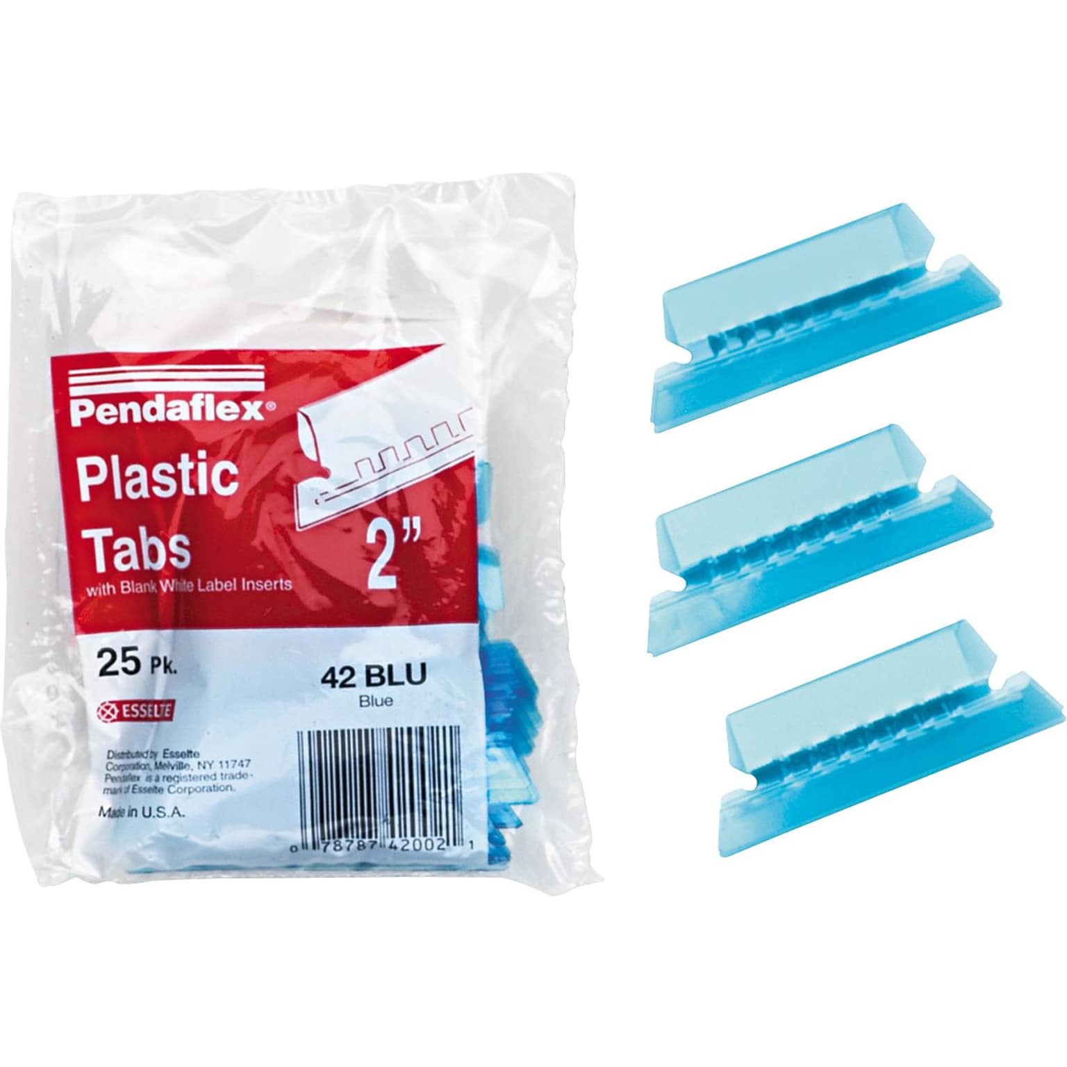 Pendaflex Hanging Folder Tab, 2 x 0.75, Blue, 25/Pack (PFX 42 BLU)