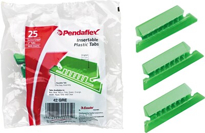 Pendaflex Hanging Folder Tab, 2 x 0.75, Green, 25/Pack (PFX 42 GRE)