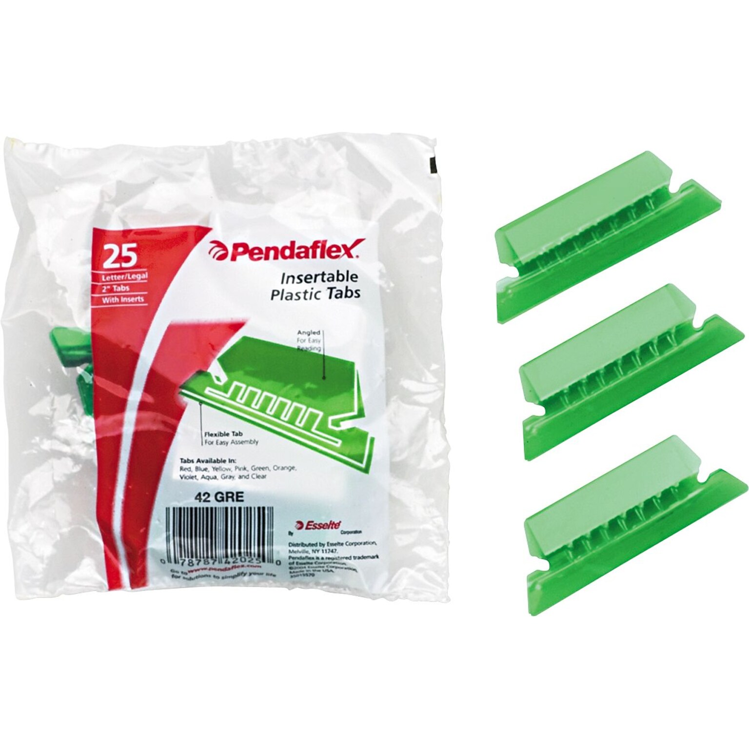 Pendaflex Hanging Folder Tab, 2" x 0.75", Green, 25/Pack (PFX 42 GRE) |  Quill.com