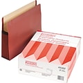 Oxford Premium Heavy Duty Reinforced File Pocket, 7 Expansion, Letter Size, Redrope, 5/Box (PFX4530