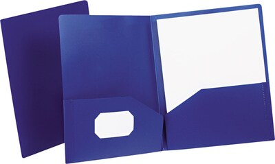 Oxford Twin-Pocket Poly Folder, Opaque Dark Blue, 25/PK (57402)