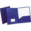 Oxford Twin-Pocket Poly Folder, Opaque Dark Blue, 25/PK (57402)