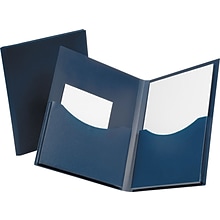 Oxford Double Stuff 2-Pocket Paper Handler Folder, Navy (OXF 57455)