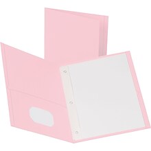 Oxford 2 Pocket Folders with Fasteners, Pink, 25/Box (57768EE)