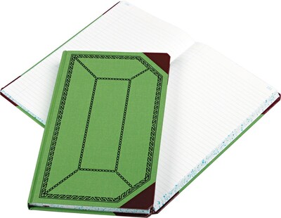 Boorum & Pease Record Book, 7 5/8 x 12 1/2, Green, 150 Sheets/Book (67 1/8-300-R)