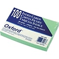 Oxford 4 x 6 Index Cards, Blank, Green, 100/Pack (7420GRE)