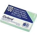 Oxford Ruled Index Cards, 4 x 6, Green, 100/Pack