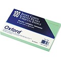 Oxford Ruled Index Cards, 5 x 8, Green, 100/Pack