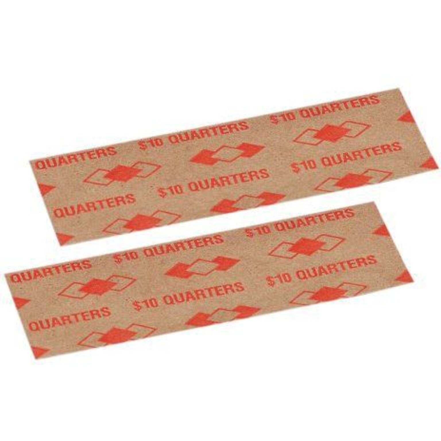 PM Company Tubular Flat Paper Coin Wrappers for 40 Quarters, Orange, 1,000/Pk