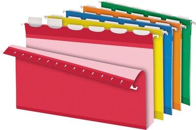 Pendaflex Ready-Tab Reinforced Recycled Hanging File Folder, 2" Expansion, 5-Tab Tab, Legal Size, Assorted Colors, 20/Box