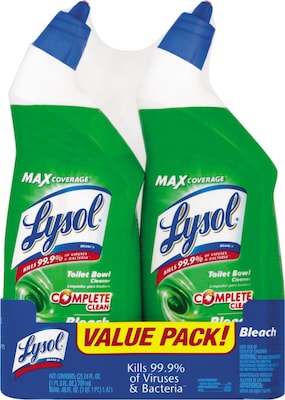 Lysol Disinfectant Bathroom Toilet Bowl Cleaner with Bleach, Liquid, 24oz (1920080078)