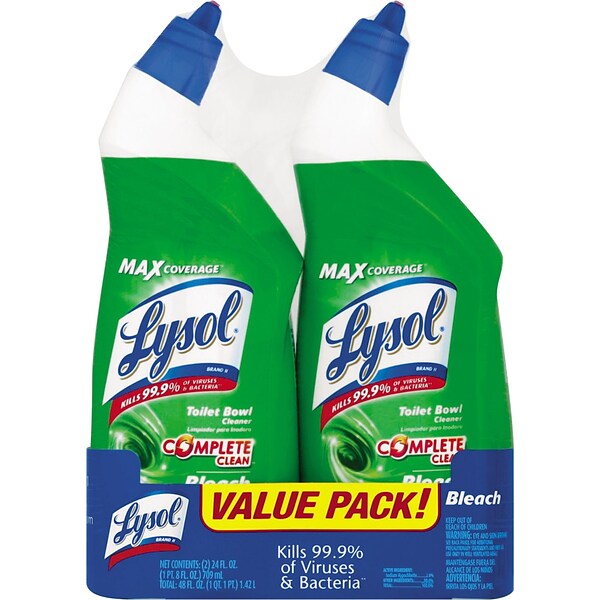 Lysol Disinfectant Bathroom Toilet Bowl Cleaner with Bleach, Liquid, 24oz (1920080078)