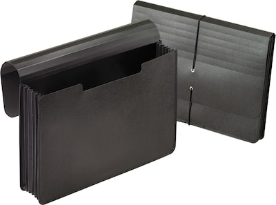 Pendaflex Plastic Wallet, 5.24 Expansion, Legal Size, Black (PFX 82014)