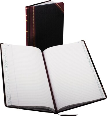 Boorum & Pease Record/Account Book, Black/Red Cover, 150 Pages, 14 1/8 x 8 5/8 (BP 9-150-R)