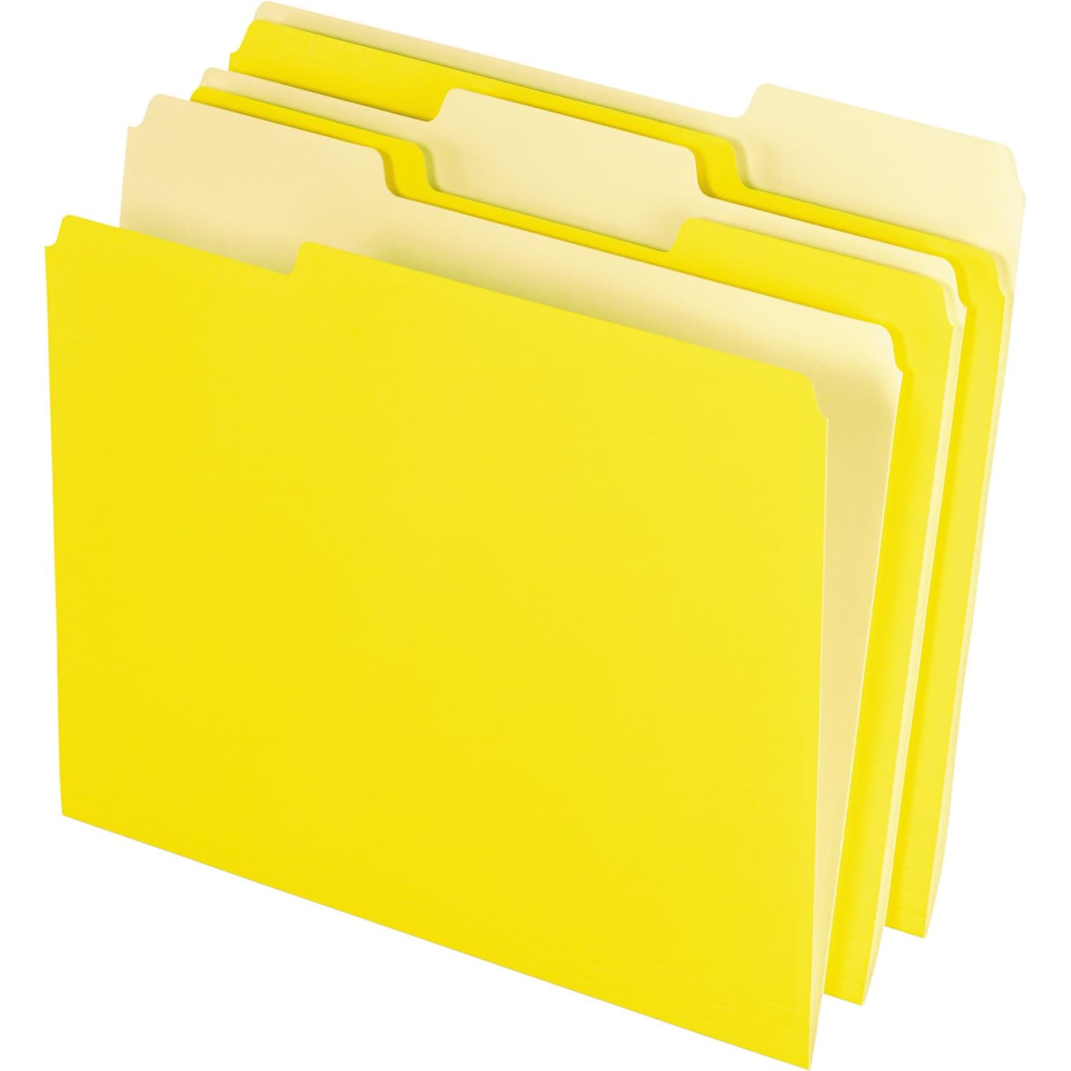 Pendaflex Two-Tone File Folder, 3 Tab, Letter Size, Yellow, 100/Box (PFX 152 1/3 YEL)