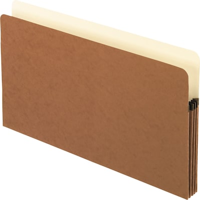 Pendaflex 30% Recycled Reinforced File Pocket, 3 1/2" Expansion, Legal Size, Brown, 25/Box (1526EOX)