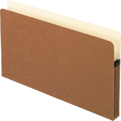 Pendaflex 30% Recycled Reinforced File Pocket, 3 1/2" Expansion, Legal Size, Brown, 25/Box (1526EOX)