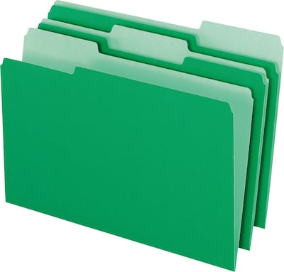 Pendaflex® Colored File Folders, Legal, Bright Green, 100/Box (1531/3BGR)
