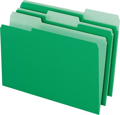 Pendaflex Colored File Folders, Legal, Bright Green, 100/Box (1531/3BGR)