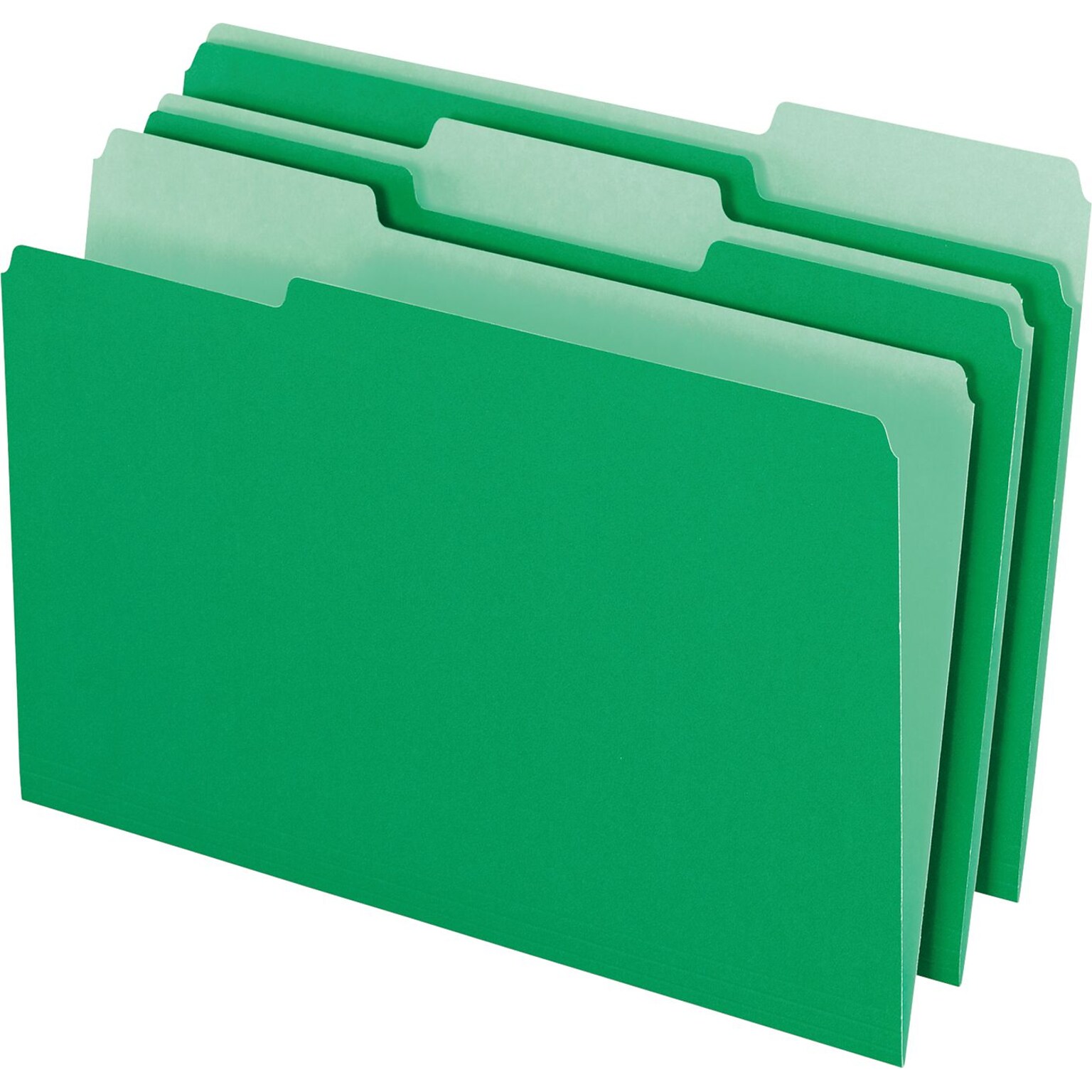 Pendaflex Recycled File Folder, Straight Cut, Assorted, Legal Size, Bright Green, 100/Box (153 1/3 BGR)