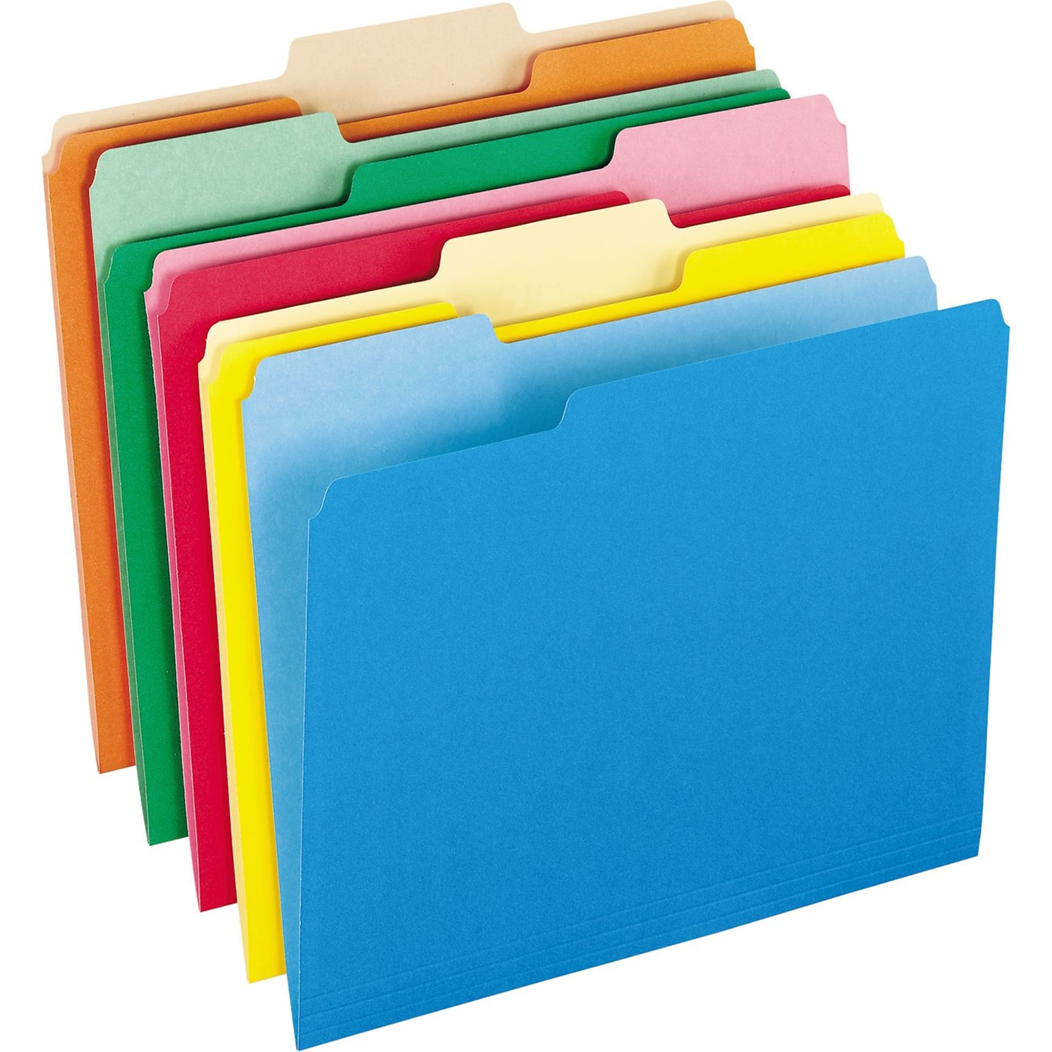 Pendaflex Two-Tone File Folders, 1/3 Cut Top Tab, Letter, Assorted Colors, 100/Box (152 1/3 ASST)